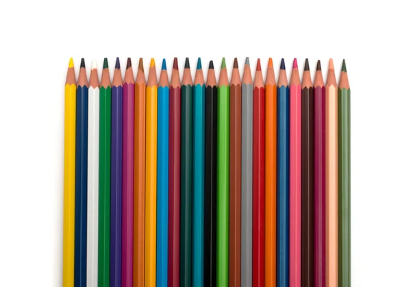 Crayons de couleur isolés sur fond blanc — Photo