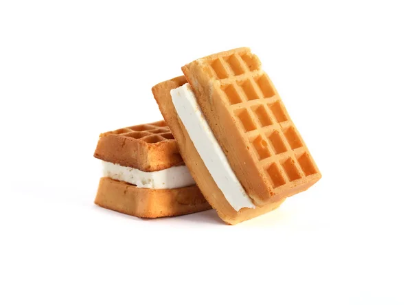 Waffeln auf Weiß — Stockfoto