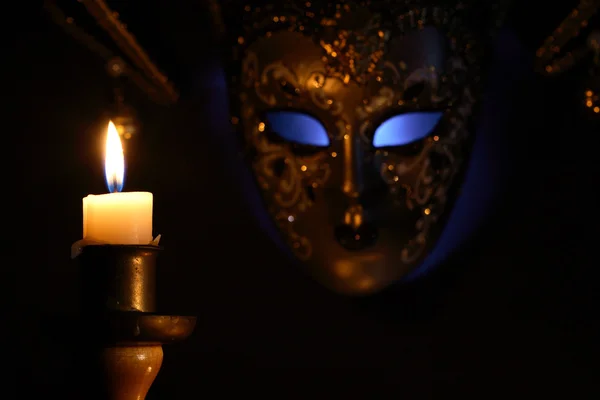 Candle And Mask — Stock Photo, Image