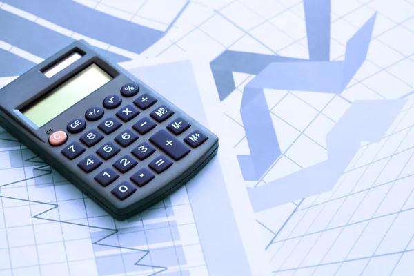 Calculator On Chart — Stock Photo, Image