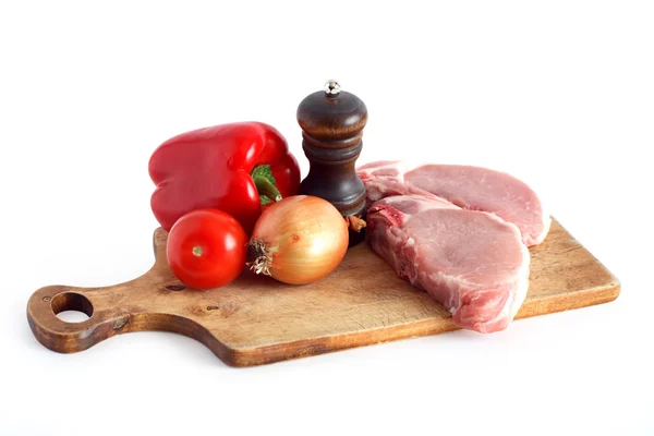 Nyers hús és zöldség — Stock Fotó