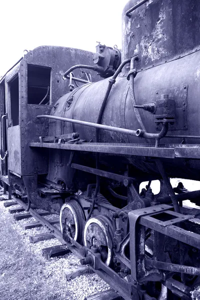 Stará rezavá parní lokomotiva — Stock fotografie