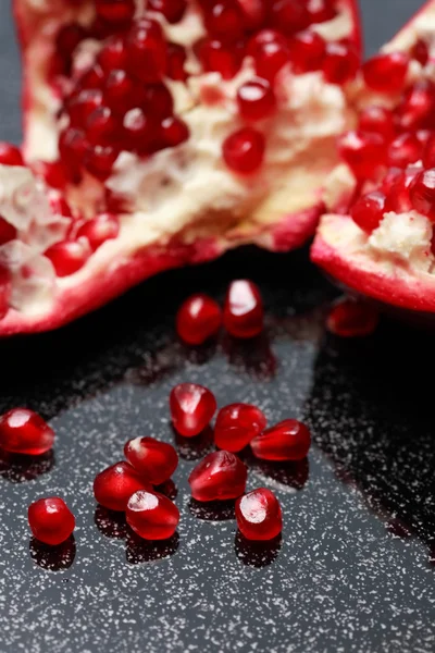 Pomegranate On Black — Stock Photo, Image