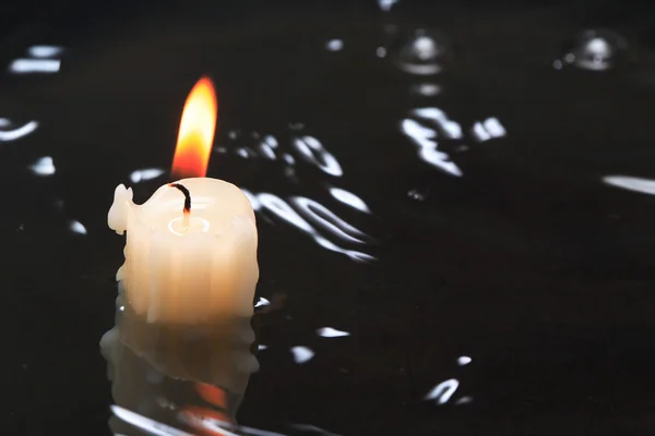 Candle In Water — Stock Photo, Image