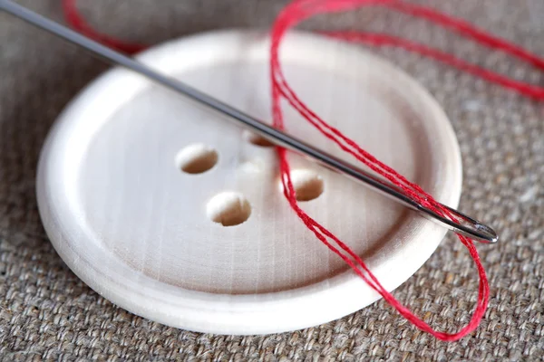 Needle And Button — Stock Photo, Image