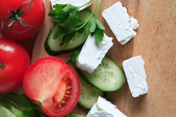 Feta sýr a zelenina — Stock fotografie