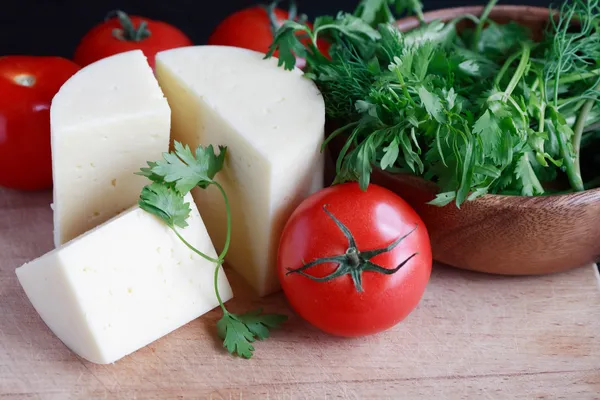 Queijo e legumes — Fotografia de Stock