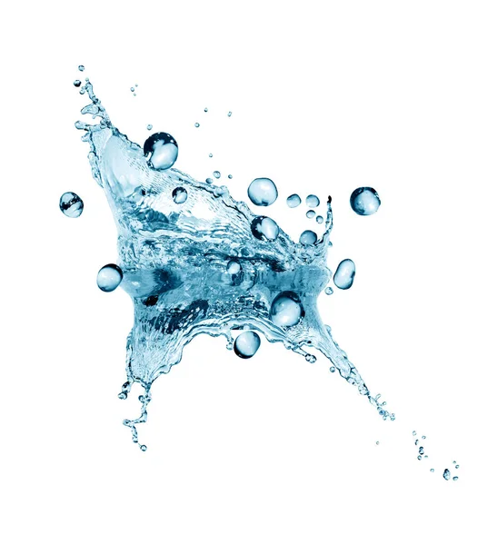 Nice Abstract Blue Water Splash White Background — Stock Photo, Image