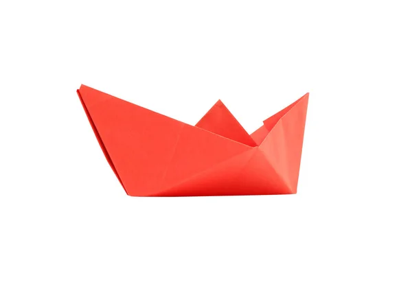 Symbol Der Freiheit Rotes Boot Aus Papier Isoliert Auf Weißem — Stockfoto