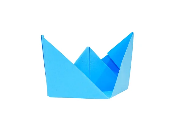 Vrijheidssymbool Blauwe Boot Gemaakt Van Papier Geïsoleerd Witte Achtergrond — Stockfoto