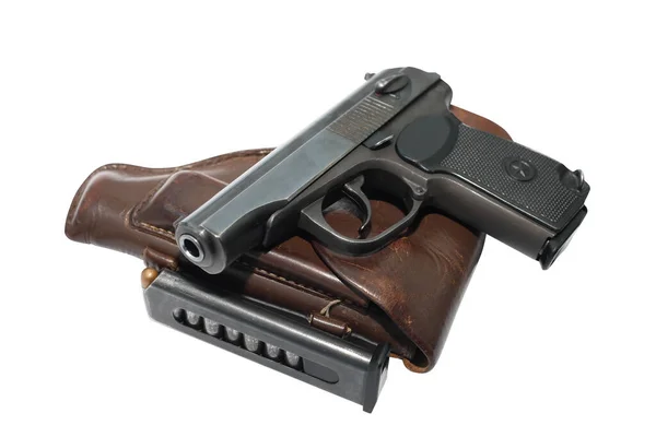 Eight Capacity Magazine Handgun Holster Isolated White Background — Stock Photo, Image