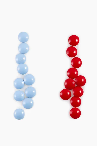 Blue Red Pills White Background — Stock Photo, Image