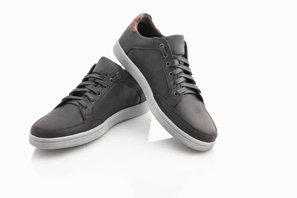 Men Black Sneakers White Background — Fotografia de Stock