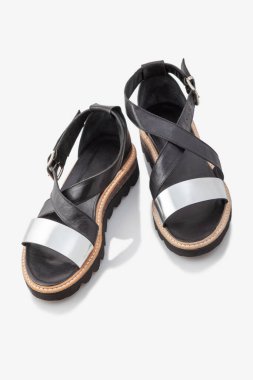 stylish, comfortable, women sandals on a white background