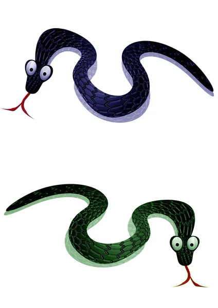 Two black snakes — Stock Photo, Image