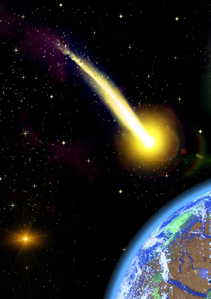 Політ астероїдів — стокове фото