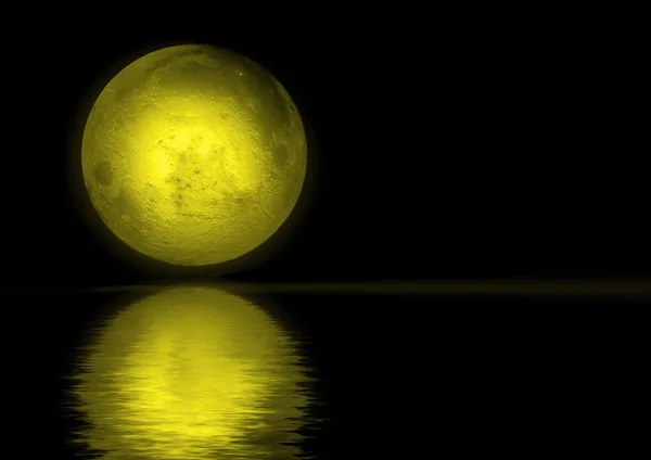 Volle maan weerspiegeld in water — Stockfoto