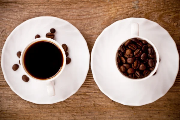 Two cups full of coffee — Stock Photo, Image