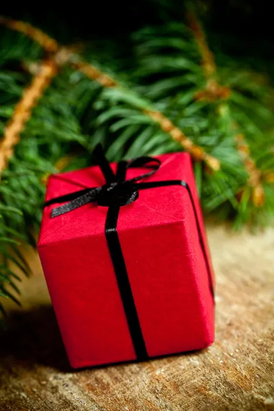 Christmas decoration and fir tree — Stock Photo, Image