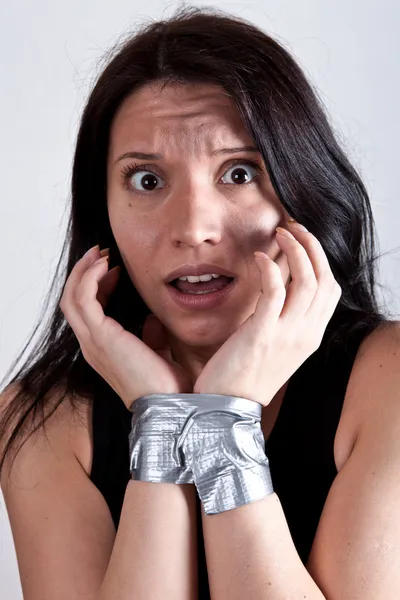 Kidnapped young woman — Stock Photo, Image