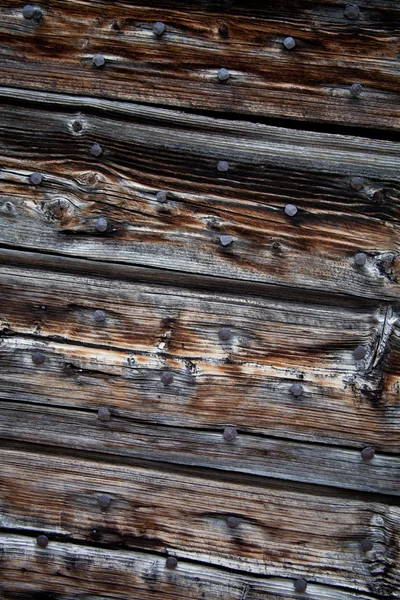 Vieux panneaux de bois grunge avec clous — Photo