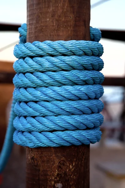 Blue rope fence — Stock Photo, Image