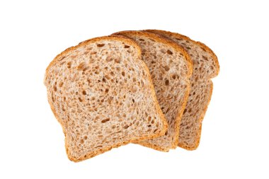Üç taze ekmek dilimleri
