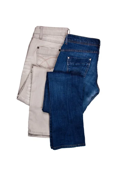 Серые и синие джинсы — стоковое фото