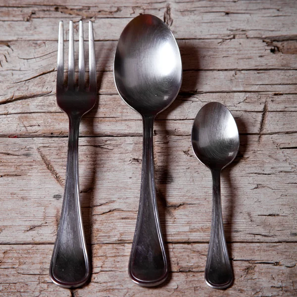 Vintage spoons and fork — Stock Photo, Image