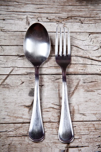 Vintage spoon and fork — Stock Photo, Image