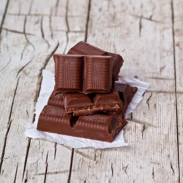 초콜릿의 일부 조각 — 스톡 사진