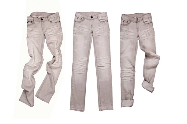 Drie grijze jeans — Stockfoto