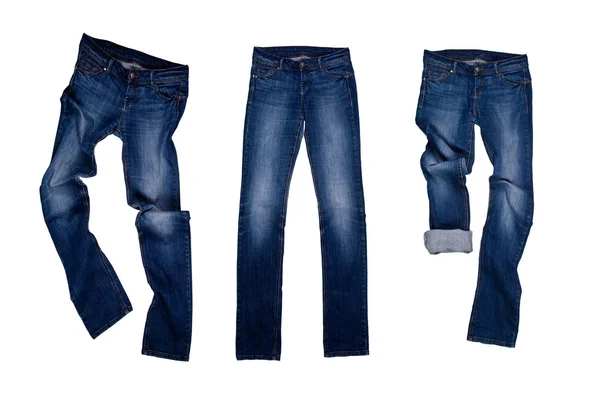 Drei blaue Jeans — Stockfoto