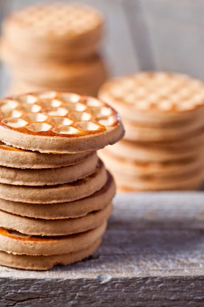 Stacks of honey cookies — Stock Photo, Image