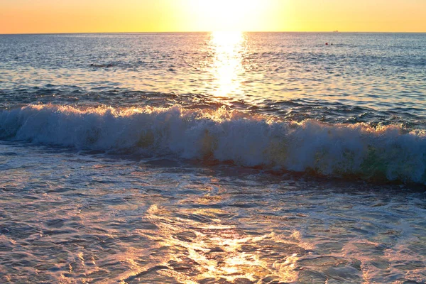 Roter Sonnenuntergang Über Dem Meer Schöner Sonnenuntergang Sonnenuntergang Tyrrhenischen Meer — Stockfoto