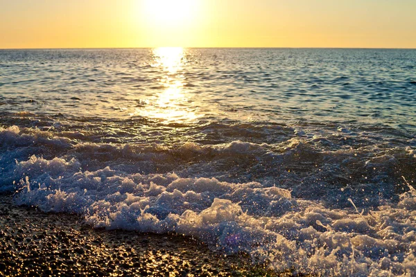 Roter Sonnenuntergang Über Dem Meer Schöner Sonnenuntergang Sonnenuntergang Tyrrhenischen Meer — Stockfoto