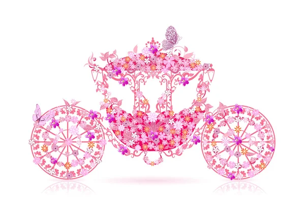 Vintage floral carriage Vector Graphics