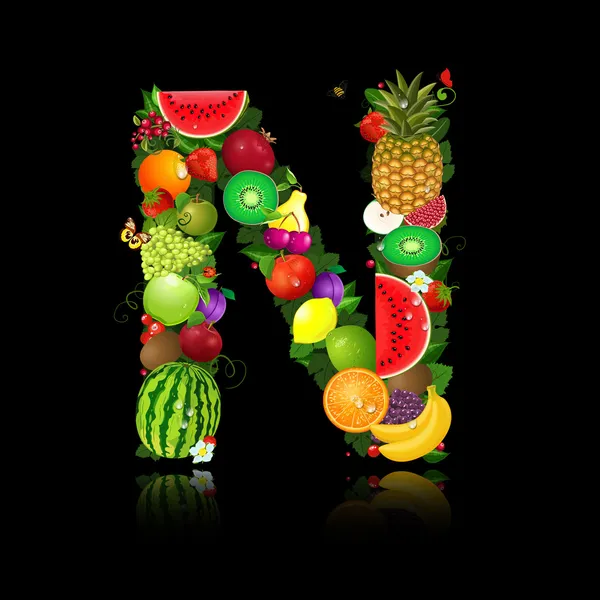 Letra frutas vegetales: vectores, gráficos, imágenes vectoriales