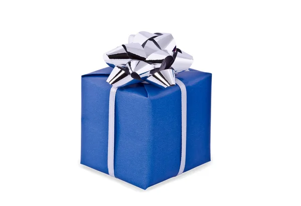 Emballage cadeau, boîte bleue — Photo