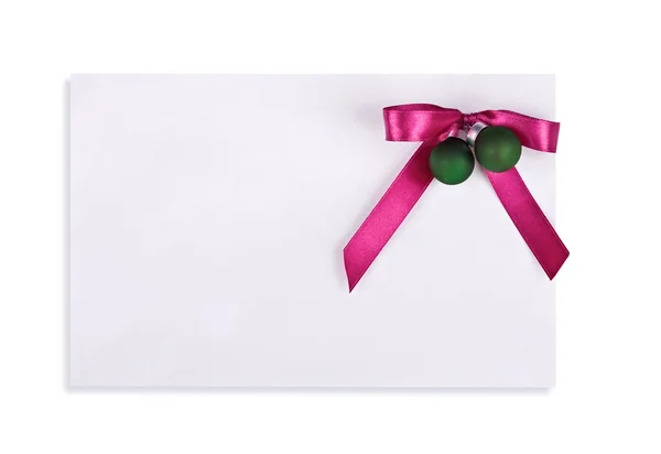 The card decorated with a bow — Stock Photo, Image