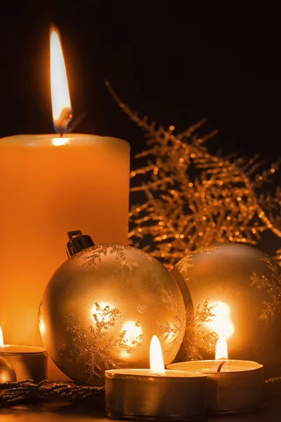 Jogo de mesa de vela de Natal — Fotografia de Stock