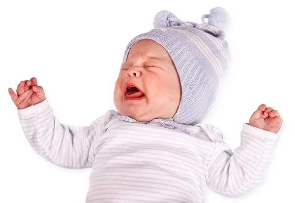 The crying child on a white background — Stock Photo, Image