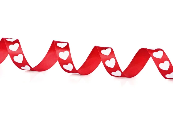 赤いハートリボン弓 — ストック写真