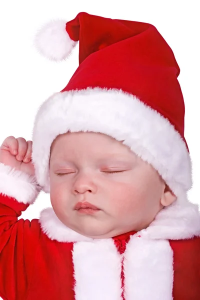 Bebê primeiro Natal, bebê dormindo — Fotografia de Stock