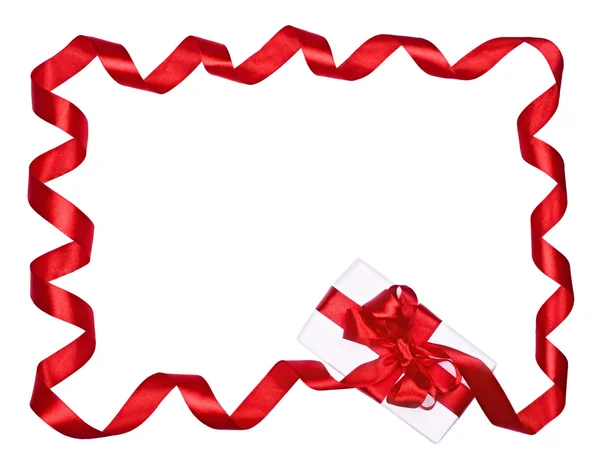 Arco rosso e regalo — Foto Stock