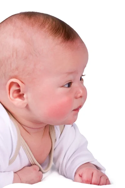 Hermoso bebé niño sobre fondo blanco —  Fotos de Stock