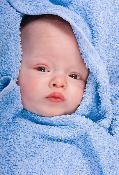 A criança embrulhada em um cobertor — Fotografia de Stock