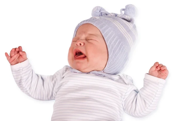 The crying child on a white background — Stock Photo, Image