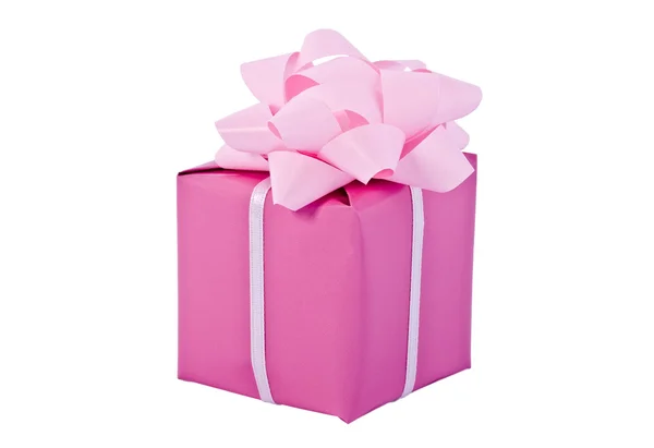 Emballage cadeau, boîte rose — Photo
