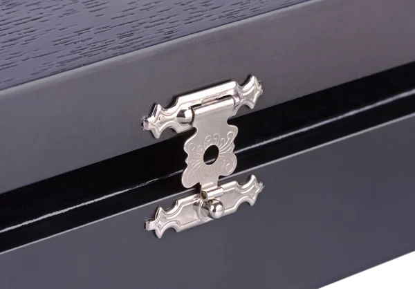 The lock of a wooden casket close up — Stock Photo, Image